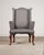 Traditional Mid-Century English Georgian Wingback Upholstered Armchair For Sale - Image 3 of 17
