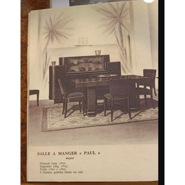 1930s Art Deco Paul Dining Table and Chairs from De Coene Frères, Kortrijk, 1936, Set of 7 For Sale - Image 5 of 9