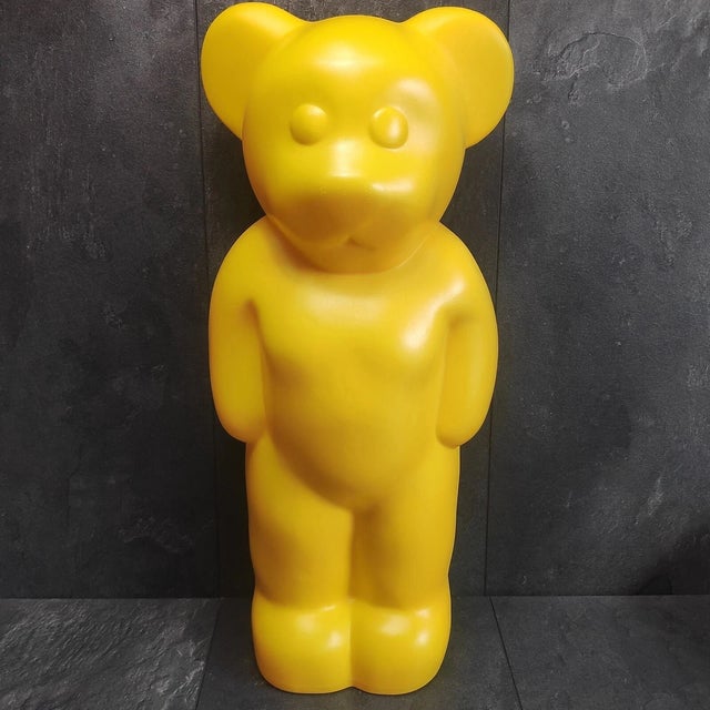 Plastic Lumibär Lamp Bear Standing in Yellow from Elmar Flötotto, Germany, 1990s For Sale - Image 7 of 7