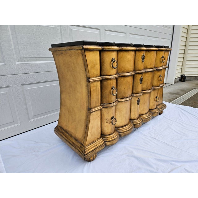 Gold Leaf or Gilt Scalloped Front Chest of Drawers For Sale - Image 4 of 18