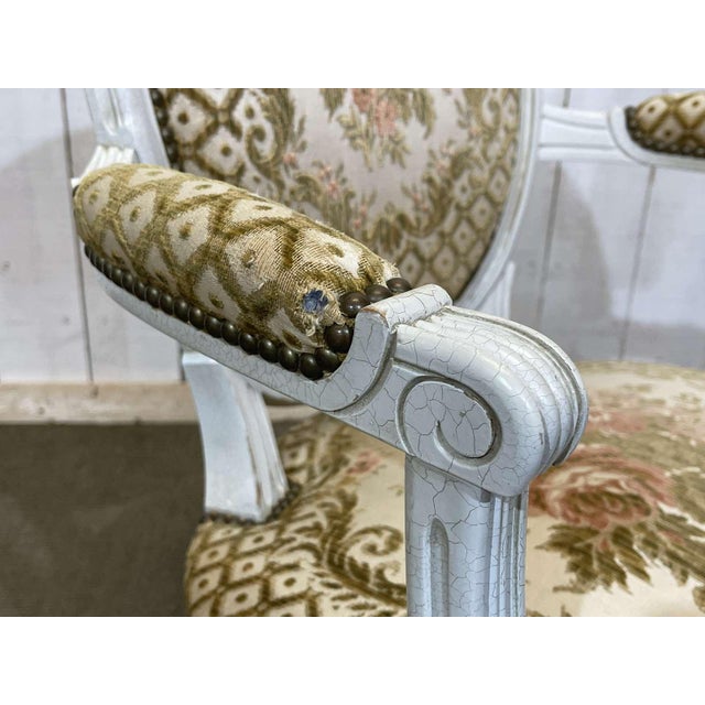 Wood Louis XVI Cabriolet Armchair, 1970s For Sale - Image 7 of 13