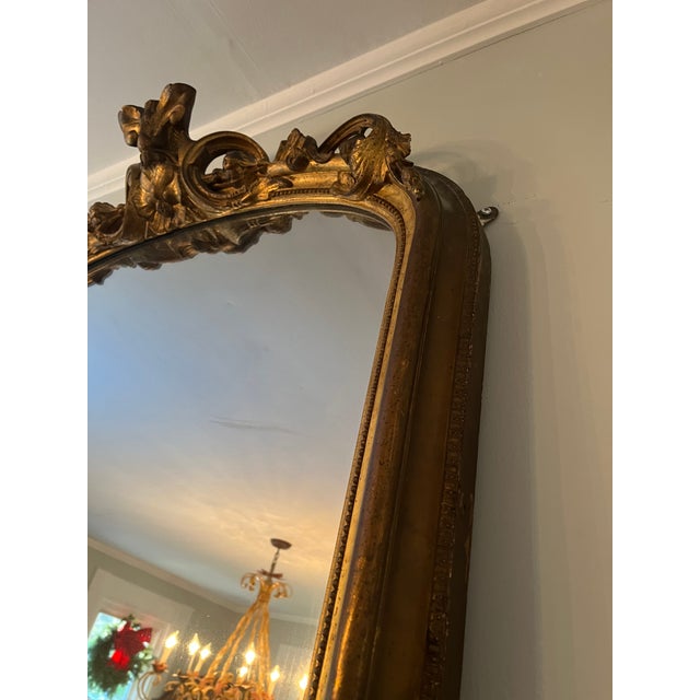 19th Century Tall French Gilt Mirror For Sale - Image 4 of 9
