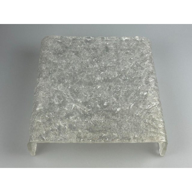 Mid-Century Modern Ceiling Lamp in Ice Glass from Kaiser Leuchten, Germany, 1970s For Sale - Image 3 of 18