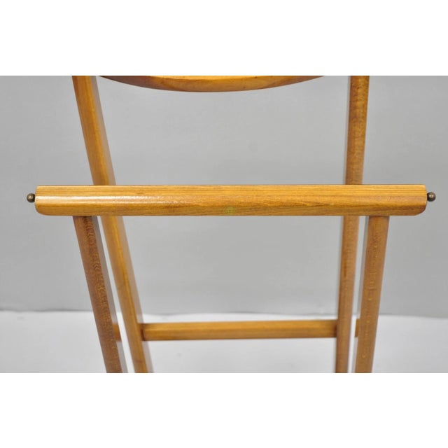 Brown Vintage Fratelli Reguitti Italian Beech Wood 2 Tier Gentleman's Clothing Valet For Sale - Image 8 of 16