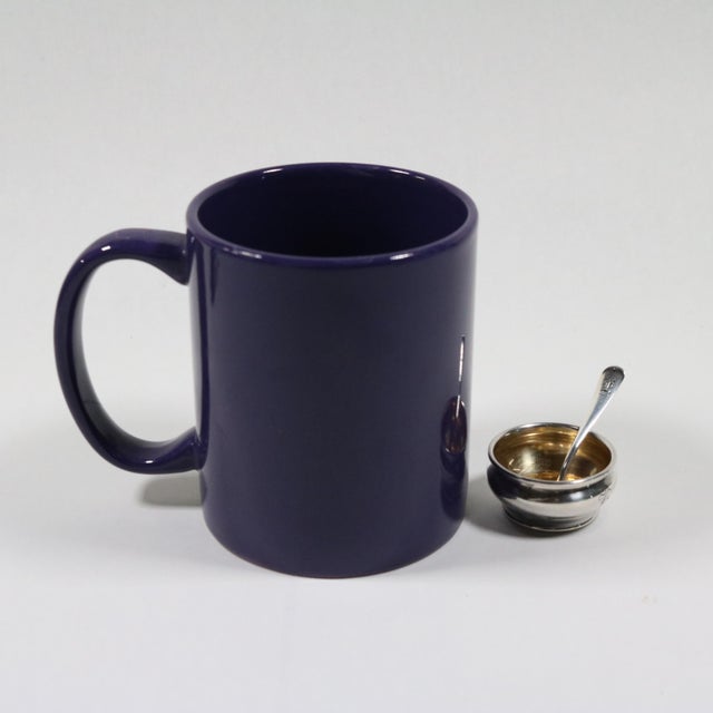 Antique Sterling Silver Late 1800’s Gorham Salt Spoon & 1980's Salt Cellar For Sale - Image 9 of 10