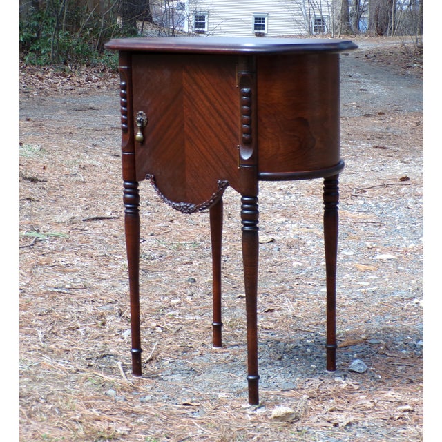 Vintage Mahogany French Style Tobacco Humidor Cabinet Smoke Stand Bedside Table For Sale - Image 4 of 12