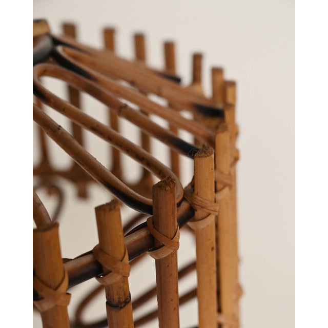 Bamboo and Woven Rattan Ceiling Lamp, 1970s For Sale - Image 6 of 9