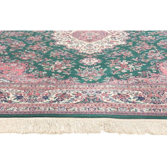 Vintage Chinese Wool and Silk Tabriz Rug - 08'00 X 10'01 For Sale - Image 4 of 9