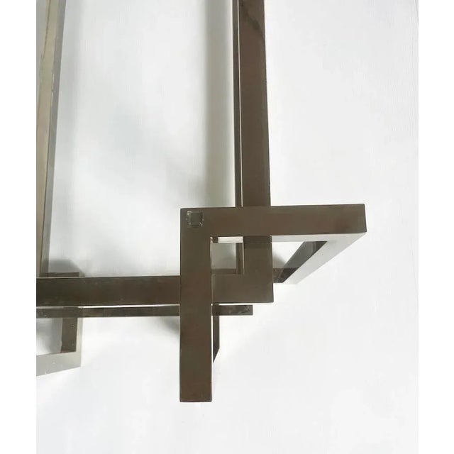 Silver Coffee Table in Glass and Metal, 1970s For Sale - Image 8 of 9