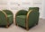 Vintage Green Velvet Lounge Chairs with Wooden Arm Overlays, Sweden, 1930, Set of 2 For Sale - Image 10 of 15