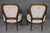Pair of French Style Louis XVI Style Walnut Mid 20th Century Armchairs For Sale - Image 4 of 12