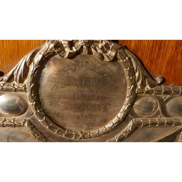 Large Arts and Crafts Shield Trophy with Nike the Goddess of Victory, 1920s For Sale - Image 4 of 6
