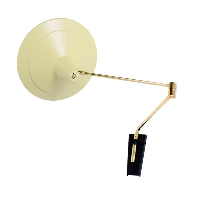 Light Yellow Brass Paperclip Wall Lamp by J. J. M. Hoogervorst for Anvia, 1950s For Sale - Image 13 of 13