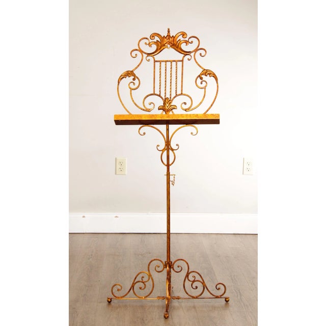 Victorian Style Italian Gilt Metal Music Stand For Sale - Image 12 of 13