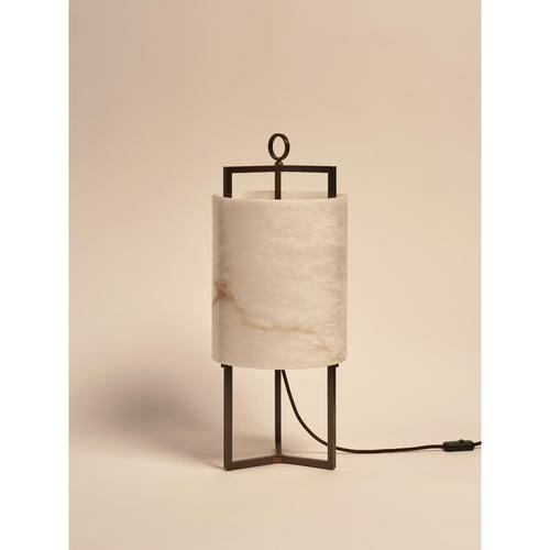 Bronze and alabaster lantern table lamp by matlight milano dimensions: d 25 x w 25 x h 61 cm. Materials: bronze and...