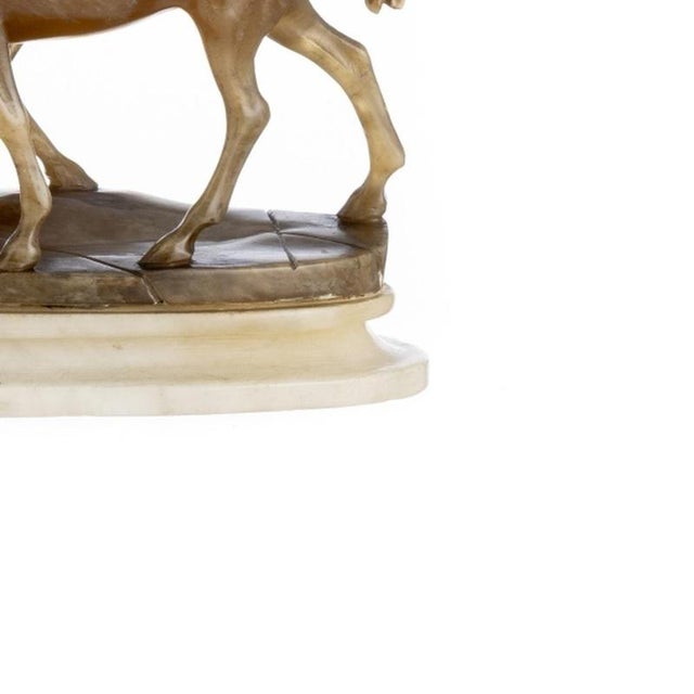 19th Century Horses Sculpture in Alabaster For Sale - Image 5 of 6