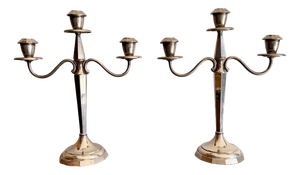 Antique Edwardian Silver Plated Candelabras, 1900, Set of 2