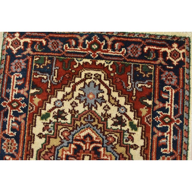 Heriz Runner 2’7” X 18’1” Ivory Wool Tribal Hand-Knotted Oriental Rug For Sale In Philadelphia - Image 6 of 13