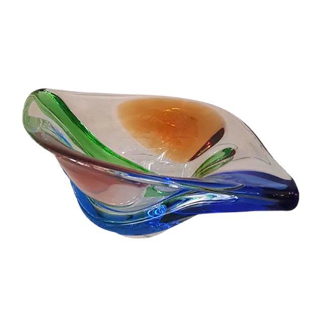 Large Rhapsody Glass Bowl by Frantisek Zemek for Mstisov, 1950s For Sale