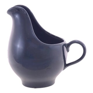 Midcentury Slate Gray Ceramic Pitcher For Sale