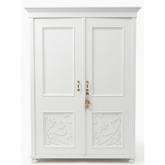 Two-Door Wardrobe with Floral Carved Details For Sale - Image 5 of 5