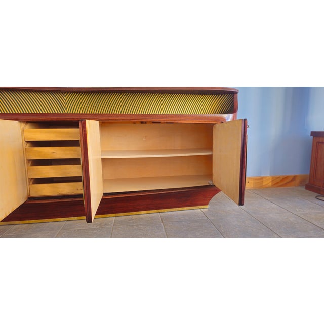 Brown Mid-Century Italian Sideboard with Mirror from Vittorio Dassi, 1950s For Sale - Image 8 of 18