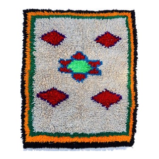 Mid 20th Century Vintage Moroccan Rug - 4' 2" X 5' 3" For Sale