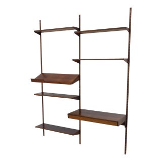 Danish Rosewood 2-Bay Wall Unit with Desk in by Kai Kristiansen for FM Feldballes Møbelfabrik, 1960s For Sale