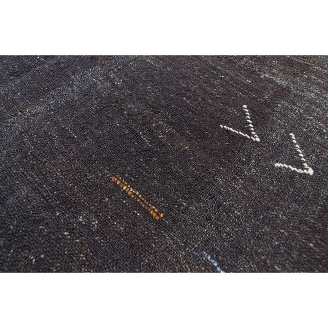 Brown 1960s Vintage Dark Brown Handwoven KIlim For Sale - Image 8 of 11