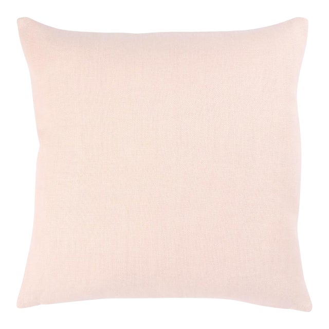 Schumacher Piet Performance Linen 18" Pillow In Rose Quartz For Sale