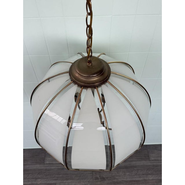Vintage Italian Hollywood Regency Style Pendant Light, 1960s For Sale - Image 14 of 18