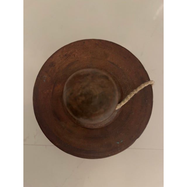 Early 20th Century Small Decorative Round Antique Wood Box With Top Attached With String For Sale - Image 5 of 6