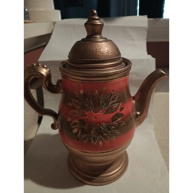 VINTAGE BITOSSI COFFEE POT/TEA, Rosenthal NETTER style XL ORANGE GOLD SUNBURST PATTERN. GREAT CONDITION. VIBRANT COLOR AND...