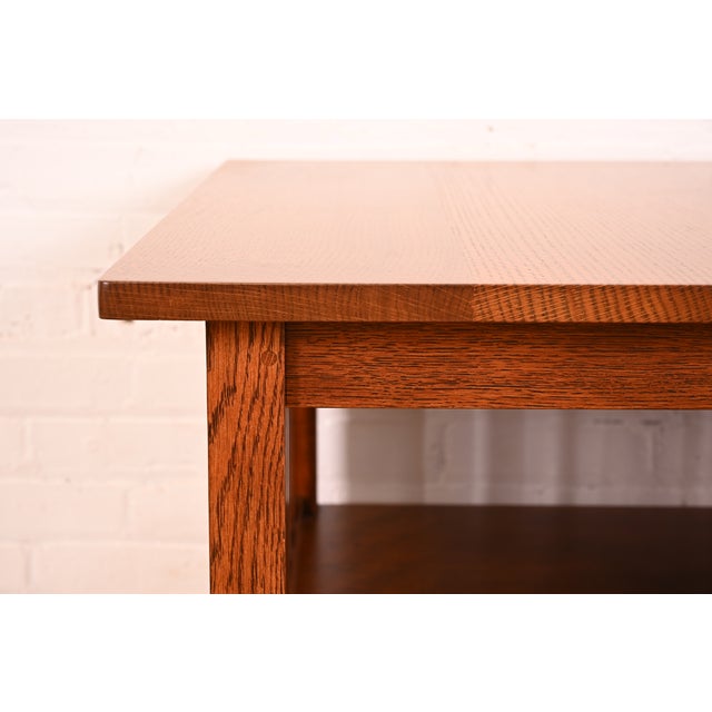 Wood Stickley Mission Oak Arts & Crafts Spindle Side Table, Newly Refinished For Sale - Image 7 of 12