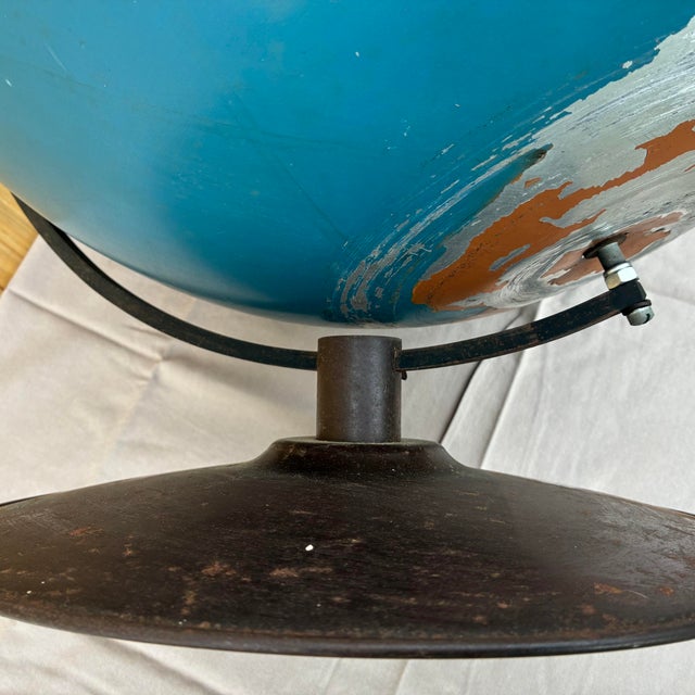 1950s Mid-Century Modern Large 20” A. J. Nystrom Metal Activity Globe For Sale - Image 10 of 12
