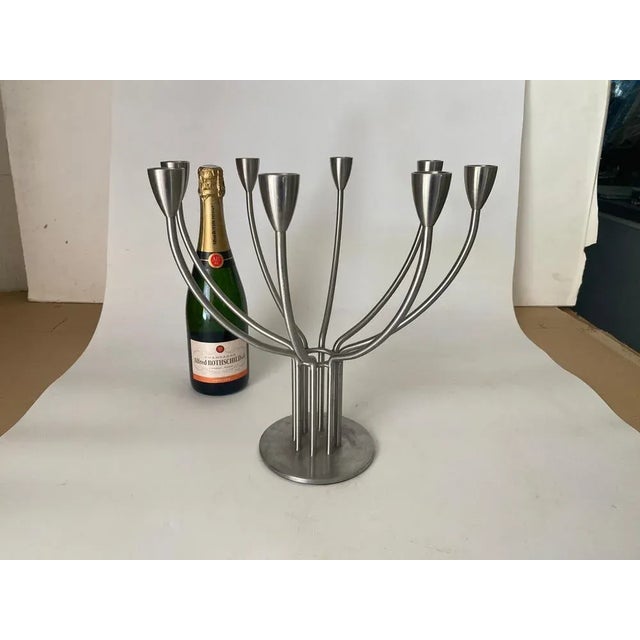 Silver Metal Candleholder by Hagberg, Sweden, 20th Century For Sale - Image 8 of 9