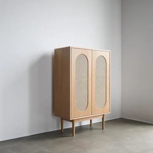 Moon Large Highboard by Pastform Dimensions: D 40 x W 100 x H 125 cm Materials: Stained and varnished wood.