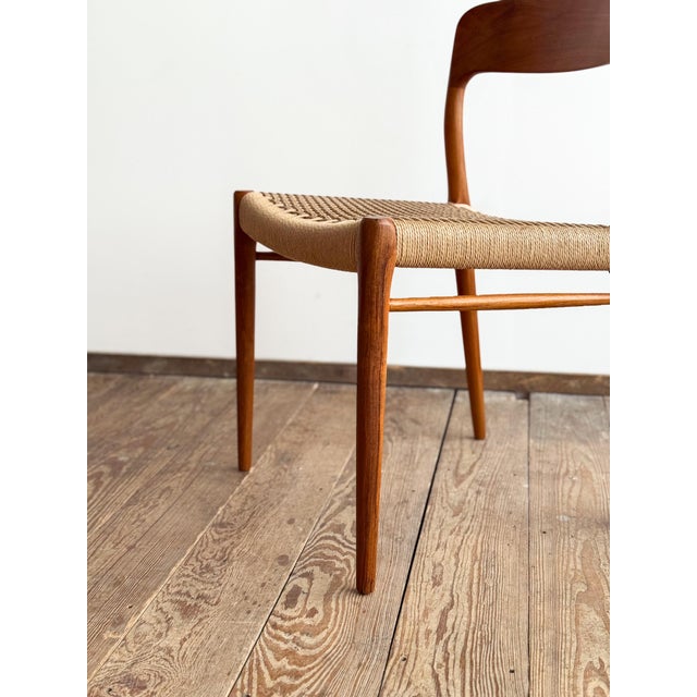 Mid-Century Danish Model 75 Dining Chairs in Teak by Niels Møller for J.L. Møllers, 1950s, Set of 4 For Sale - Image 9 of 15