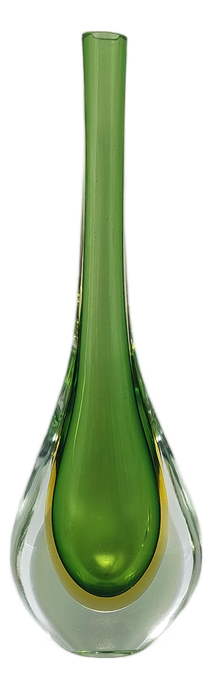 Vintage Green and Yellow Vase by Flavio Poli for Seguso, 1960s