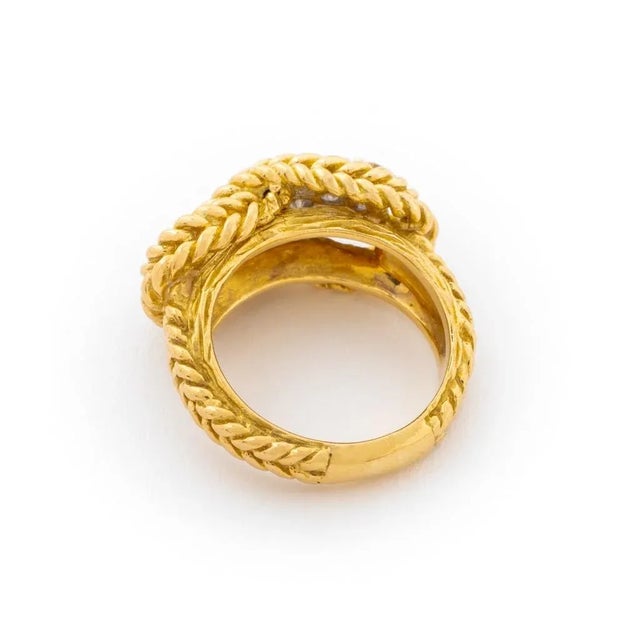 18k Yellow Gold Diamond Knot Ring For Sale - Image 4 of 6