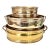 Vintage Brass Cachepot Planters Set of 3 Oval Tiered Brass Planters For Sale