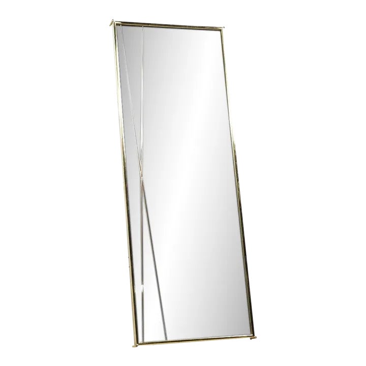 Paul McCobb for Calvin Mid Century Brass Framed Mirror | Chairish
