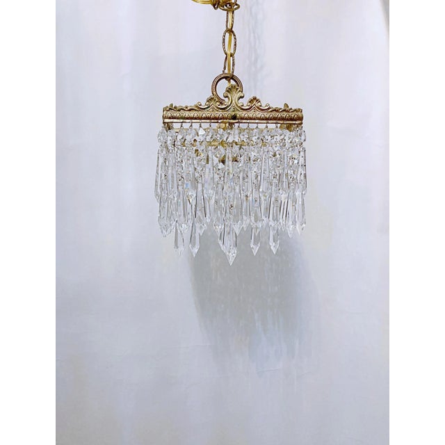 1920's Italian Brass Rim Chandelier For Sale - Image 11 of 11