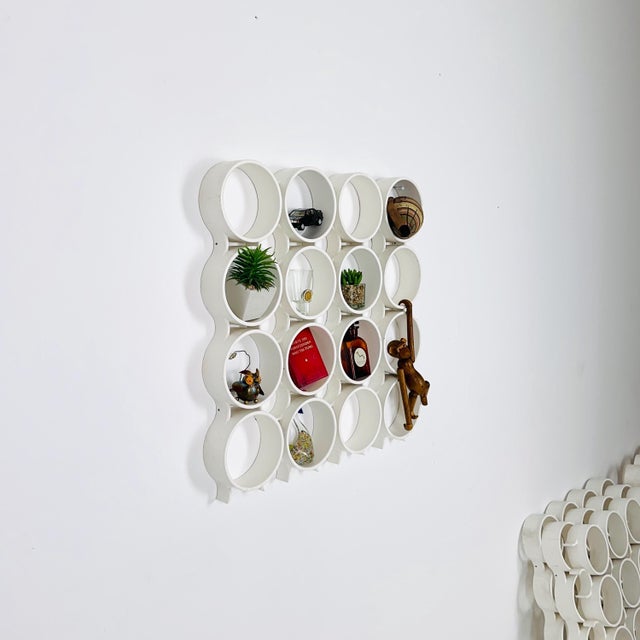 1 of 70 Space age white Plastic Wall or Ceiling Panels system Switzerland 1970s high quality cast plastic white panels in...