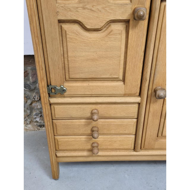 Tall Sideboard with Cupboards, Drawers and Niche by Guillerme et Chambron, 1970s For Sale - Image 8 of 18