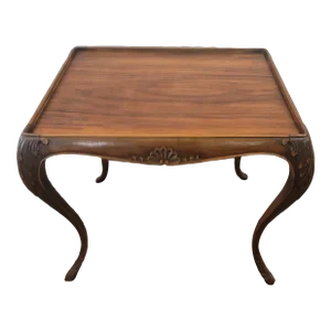 1900s Antique Irish Tea Table With Rosewood Top and Carved Saber Legs George II Style