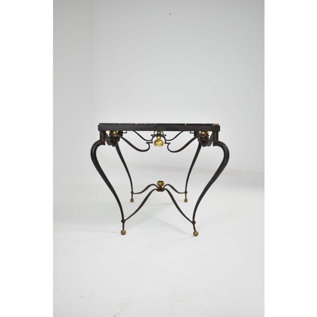 French Brass & Marble Coffee Table Attributed to René Drouet, Circa 1945 For Sale - Image 13 of 13