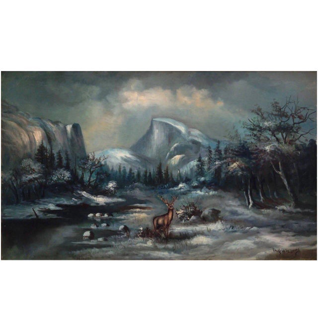 Early 20th Century Yosemite Nocturnal by William Lemos For Sale