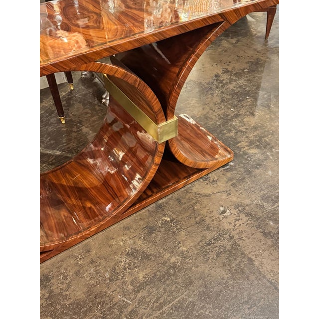 MCM Art Deco Style Black Walnut Console For Sale - Image 4 of 9