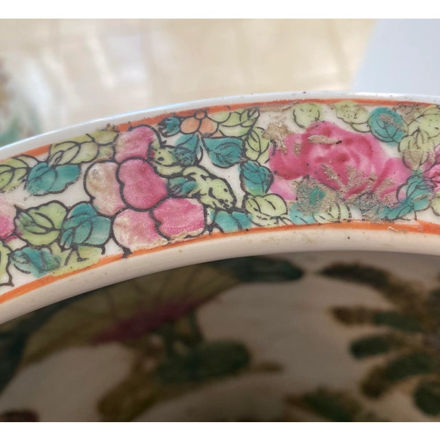 Mid 20th Century Hand Painted Chinoiserie Planter Vase Bowl For Sale - Image 4 of 5